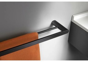 SAPHO RF011/15 Flori suport dublu pentru prosoape60 x 12,7 cm, negru mat