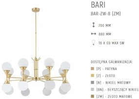 Candelabru 8 brate design LUX realizat manual BARI