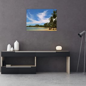 Tablou pe sticlă cu plajă (70x50 cm)