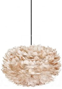 Abajur modern cu pene de gasca EOS maro deschis, 35cm