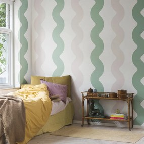 Fototapet, Wobbly, Green &amp; Pink, Rebel Walls
