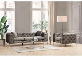 Canapea gri închis cu tapițerie din catifea 237 cm Como – Balcab Home