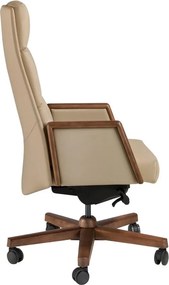 Scaun de birou modern piele sintetica si lemn Mink