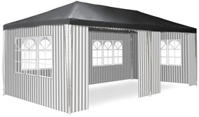 Cort de petrecere în grădină - 3 x 6 m, antracit + 6 laturi