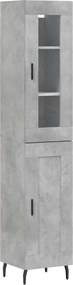 vidaXL Dulap înalt, gri beton, 34,5x34x180 cm, lemn prelucrat