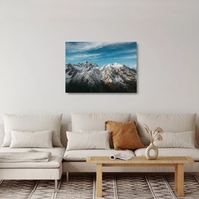 Tablou pe sticlă cu vârfuri înzăpeziți, Fiordland (70x50 cm)
