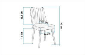 Scaun sufragerie Vineya (nuc + Albastru închis). 1127565