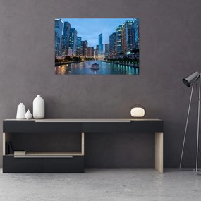 Tablou oraș nocturn (90x60 cm)