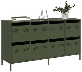 vidaXL Dulap, verde măsliniu, 135x39x73,5 cm, oțel laminat la rece