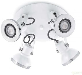 Plafoniera cu 4 spoturi cu iluminat, alb, RING 40559