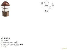 Stalp de exterior, inaltime 26cm cu protectie IP44, Garden 245.41.OR