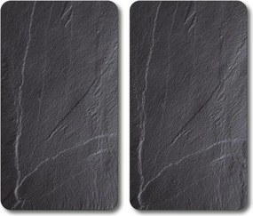 Set de 2 placi de protectie pentru plite/blat Kesper 37523, 50 x 28,5 cm, Sticla, Negru