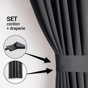 Draperie groasă blackout RESTILO grafit 140 x 245 cm 1 buc