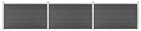 vidaXL Set de panouri de gard, negru, 526 x 105 cm, WPC