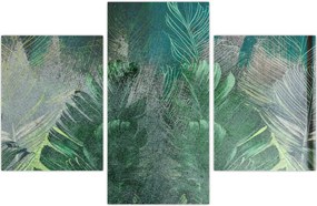 Tablou - Textura de beton cu frunze (90x60 cm)