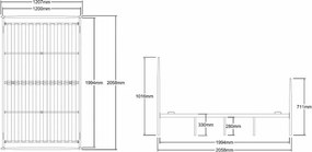 Pat metalic alb SIENA 120x200 cm