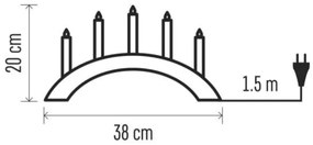 Sfeșnic de Crăciun 5xE10/15W/230V alb
