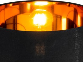 Lampa de podea moderna neagra cu auriu rotund - VT