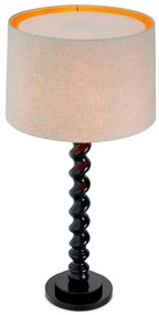 Lampa de masa LUX, Lemn, Tesatura, Negru, Massimo, 119672 HZ