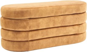 Bancheta cu spatiu de depozitare, Catifea Galben-Mustar, VOQUE 115cm A-46690 VC