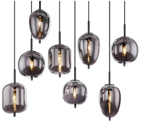 Lustra suspendata cu 8 pendule design modern BLACKY fumuriu 15345-8 GL