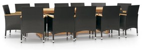 3103594 vidaXL Set mobilier de grădină cu perne, 13 piese, negru