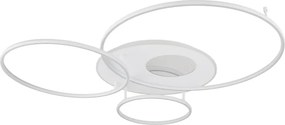 Lustra LED aplicata design circular INVERTINA alb