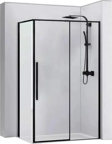 Cabina de dus dreptunghiulara Rea Solar cu usa glisanta 80x100 negru