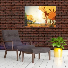 Tablou - Peisaj de toamnă, ilustrație (90x60 cm)