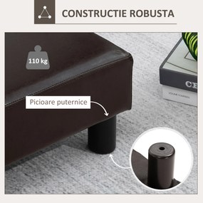 HOMCOM Taburet Otoman din Piele Artificială, Dreptunghiular, pentru Living, 40x30x24cm | Aosom Romania