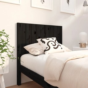 vidaXL Tăblie de pat, negru, 95,5x4x100 cm, lemn masiv de pin
