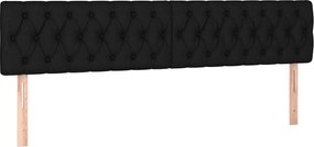 vidaXL Tăblii de pat, negru, 180x7x78/88 cm, textil