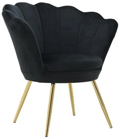 Fotoliu Black Gold Velvet 76cm x 60cm x 80cm
