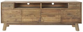 Comoda TV, natur, din lemn de pin reciclat, Aubeline