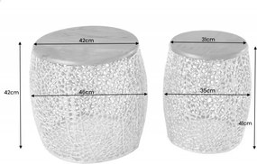 Set de 2 masute cu aspect deosebit Leaf auriu