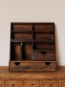 Organizator de birou, din lemn de mango, pliabil, Oswald