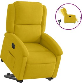 vidaXL Fotoliu electric rabatabil cu ridicare, galben, catifea