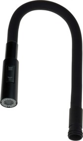 Pipa flexibila pentru baterie bucatarie, cu 2 functii, negru, Deante Luno Negru