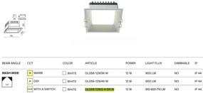 Spot LED incastrabil protectie IP44 Okno 11x11cm CCT