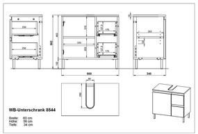 Dulap alb sub chiuvetă 60x56 cm Salinas - Germania