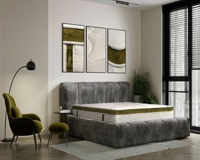 Saltea Ortopedica Green Future Nature Bambus 140x200 cm, memory foam, latex, 25 cm, anatomica, ergonomica, husa detasabila, lavabila, antialergica