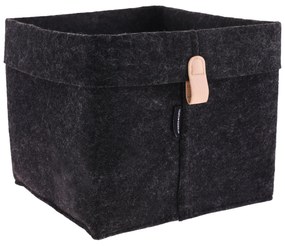 TEMPO-KONDELA ESKE, coşuri din stofă cu maner, set de 2 buc., gri/negru