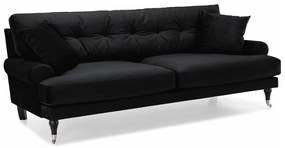 Canapea Seattle E120Numărul de locuri: 3, Negru, 222x100x87cm, Tapiterie, Picioare: Lemn, Role