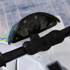 HOMCOM Motocicletă pentru Copii 18-36 Luni cu 3 Roți, Muzică și Faruri, 74x39x48 cm, Albastru Deschis | Aosom Romania