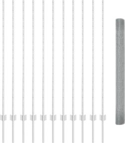 vidaXL Gard cu Stâlp Argintiu 1,4 x 25 m Oțel