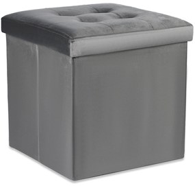 Taburet pliabil gri ZAREX VELVET L