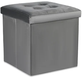 Taburet pliabil gri ZAREX VELVET L