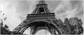 Tablou - Turnul Eiffel, alb-negru (120x50 cm)