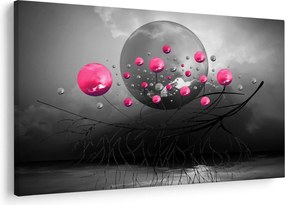 Tabloul cu bile abstracte roz (90x60 cm)