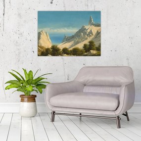 Tablou pe sticlă - Georg Emil Libert, View of Sommerspiret, the Cliffs of Møn, reproducere (70x50 cm)